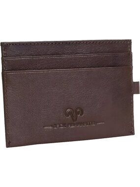 Jack Abrahams Mens Genuine Nappa Leather Card Case RFID Minimalist Wallet, Brown